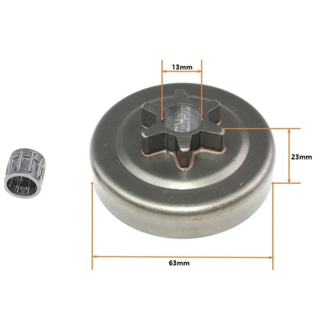 SPUR Piñón 6T rodamiento de agujas apto for CS-350T CS-3500 CS-350TES CS350WES 14 "tambor de embrague de motosierra 175-005-39133