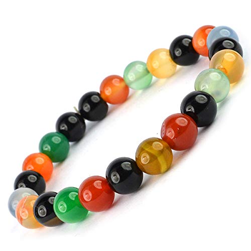 Bracelet en onyx naturel de 8mm pour le soin des chakras