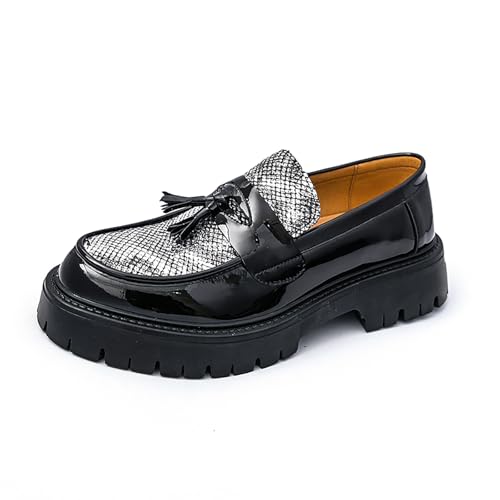 Men's Loafers Patent Leather Flat Breathable Casual Shoes Handmade Slip on Driving Fashion Business Shoes