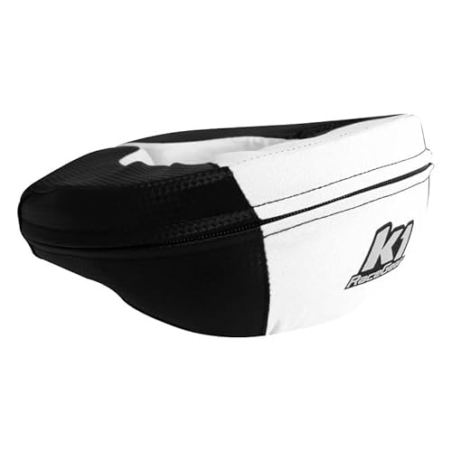 Adult Kart Racing Neck Collar Carbon Look/White | 360° Padded