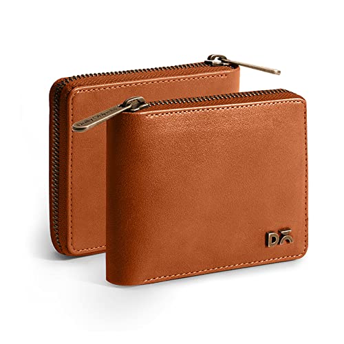 Image of DailyObjects Women's Zip Wallet | Made with Vegan Leather Material | Carefully Handcrafted | Holds up to 8 Cards | Slim and Easy to Fit in Pocket | Coin Pocket with Button Closure