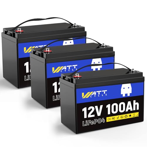 WattCycle 3-Pack 12V 100Ah LiFePO4