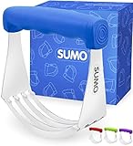 SUMO Pastry Cutter Tool - Heavy Duty Stainless Steel Dough Cutter, Dough Blender with Comfortable Handle Perfect for Flakey Pie Crust, Dishwasher Safe (Blue)
