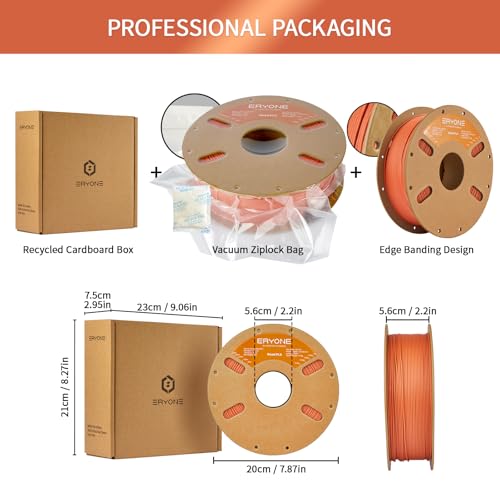Image of ERYONE Wood PLA Filament 3D Printer PLA Filament 1.75mm + /- 0.03mm, PLA Filament 1KG Cardboard Spool(2.2LBS), Terracotta Wood