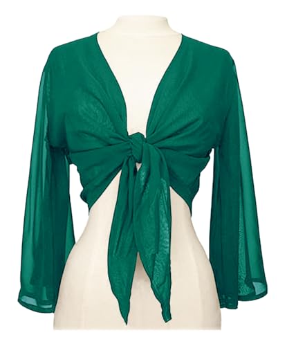 Image of Indian Trendy Women's Flair Wrap Tie Top Chiffon Choli Blouse Belly Dance Gypsy Bolero Shrugs Cardigan