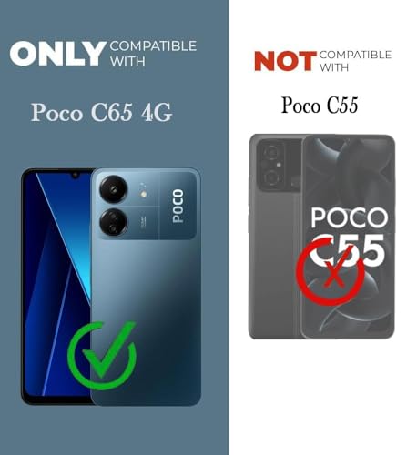 Image of Jkobi Back Case Cover for Poco C65 (Shockproof with Polycarbonate Clear Panel | Professional Black)