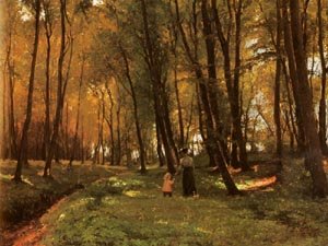 Peinture à l'huile de paysage de forêt pour créer une ambiance nature apaisante