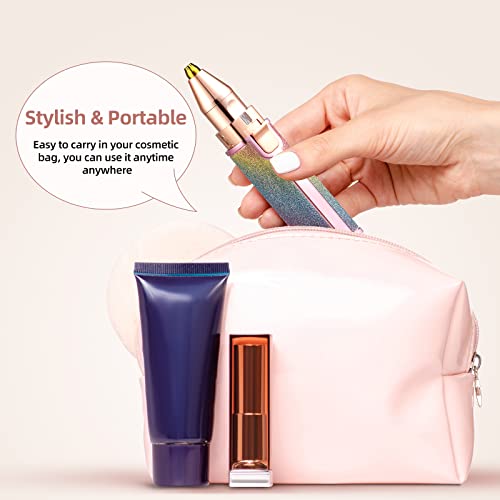 Ckeyin Women's Facial Eyebrow Trimmer, 2 In 1 Usb Rechargeable Painless-Precision Eyebrow Remover Eyebrow Razor Tool With Built-In Led Light Facial Trimmer For Nose, Lips, Body #TOP6