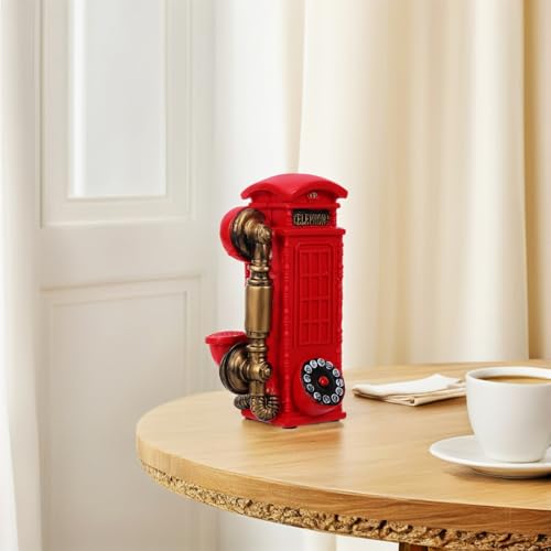 Cabina de teléfono roja de resina para renovar la decoración del hogar sosa 7