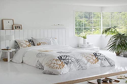 ETHERE Duvet Cover Kari Bed 80 cm, Duvet Cover 140 x 200 cm, 100% Cotton 200 Thread Count, Extra Soft, Closure with Hidden Buttons