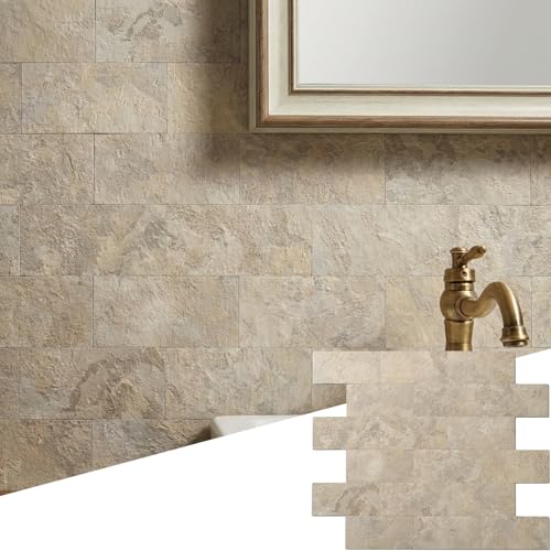 Peel and stick 12x12 tile backsplas with beige ecru (10 sheets)