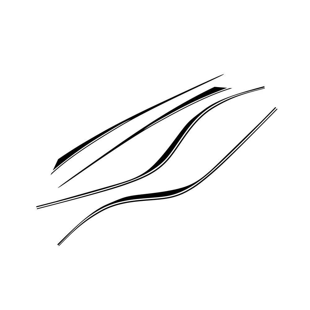 Dabhuoc Glossy Black 4Pcs Car Side Door Body Stickers Racing Stripe Sport Style Vinyl Decals Car Decoration Decal(Glossy Black)