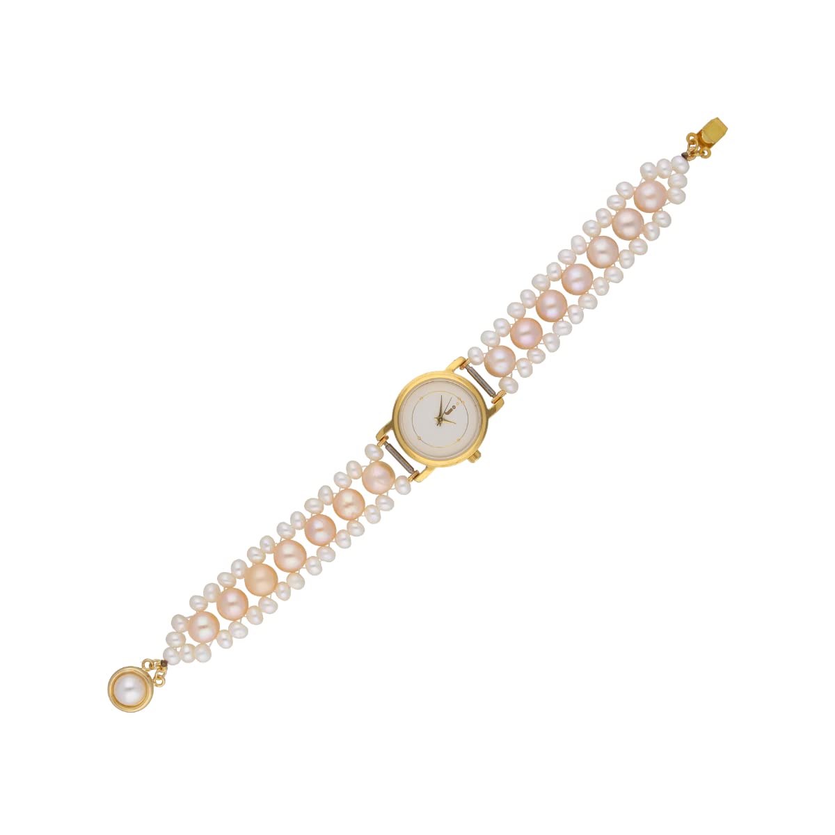 Sri Jagdamba Pearls Mishka 3 Lines Pearl Wrist Watch (B0B3JM8CJX) Amazon Price History, Amazon Price Tracker