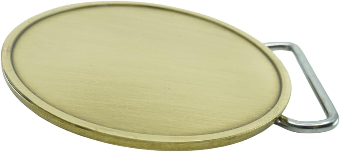 Blank round circle bronze plated metal belt buckle - Image 3
