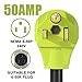 AOWEITOUR 240V NEMA 6-50P to NEMA 10-30R, 30 Amp 3 Prong Male Plug to 3 Prong Female , Welder Dryer Power Cord Adapter,STW 10 AWG(1FT)