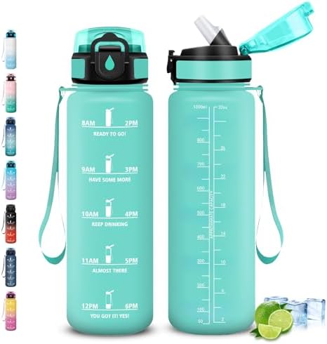 Gourde 1l, Gourde Sport avec Paille, Gourdes Graduée avec Slogan ...