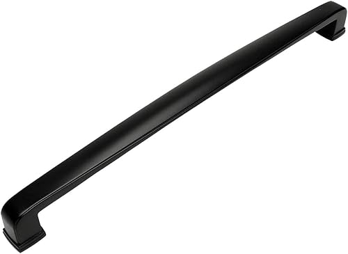 Cosmas Paquete de 10 tiradores 4392-12FB de color negro plano moderno de gran tamaño para gabinete/manija de aparato, centro de agujeros de 12