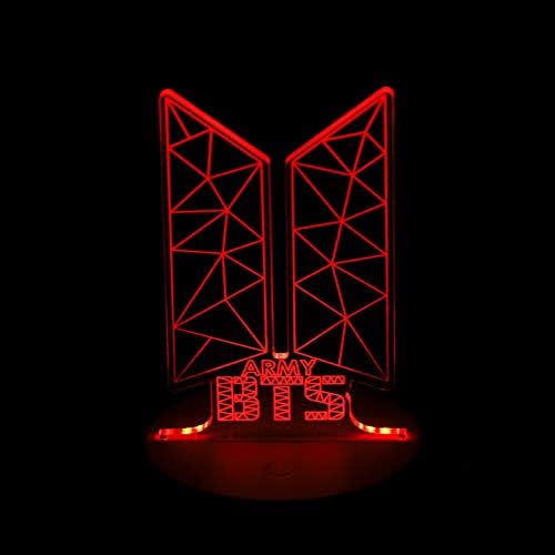 ZHENGGE Kpop BTS Bangtan Boys 16 Colors with Remote Control LED Night Light USB Acrylic Home Room Decoration for Army Gifts