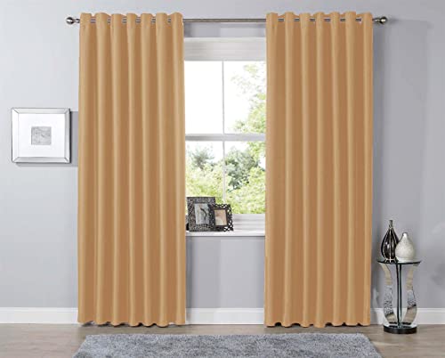 Olivia Rocco Blackout Eyelet Curtains Black Out Thermal Ring Top Curtain Pair Window Treatment Living Room Bedroom - Image 2