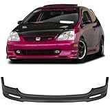 GT-Speed Compatible with/Replacement for Front Bumper Lip, MU2 Style PU Front Lip Spoiler Black, Fits 2002 2003 2004 2005 Honda Civic Si EP3 3-Door Hatchback
