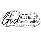 (3Pcs) with God All Things are Possible Sticker Christian Gifts Decorate Books Laptop Phone Water Bottles Kindles Stickers Tumbler Sticker Waterproof Vinyl Decorate 3