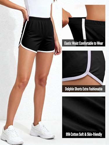 Image of URATOT 5 Pack Women's Cotton Yoga Dance Short Pants Sport Shorts Summer Athletic Cycling Hiking Sports Shorts