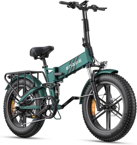 ENGWE ENGINE Electric Bicycle for Adults, 48V 16Ah Removable Battery, 20 x 4.0 Inch Fat Tyres (Green-1) option