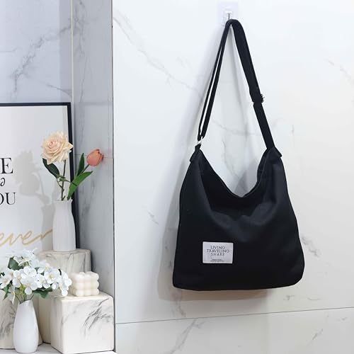 Image of COOLOME Canvas Tote Bag for Women - Crossbody, Shoulder, Travel & Beach Bag