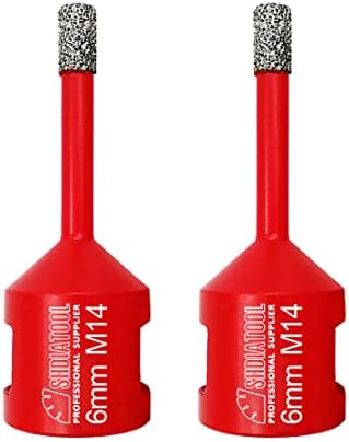 SHDIATOOL Dry Diamond Drill Core Bit 2pk Diameter 6mm Tile Drill Bit M14