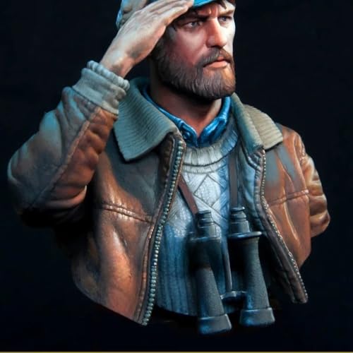1/10 Scale Resin Bust Assembly Model Kit Saluting Officer Historical Military Hobby Miniature Statue Unassembled and Unpainted