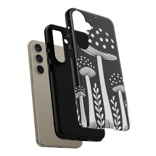 Coque Samsung S24 Plus champignon noir et blanc protection rigide mate - 4