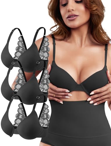 Image of Livona Lace Bralette for Women - Comfort Sports Bra Wireless Padded Bralette with Support Workout Tops Cami Crop S-XXL