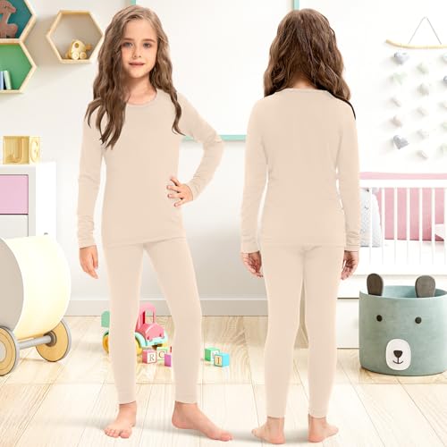 Silkfly 3 Set Girls Thermal Underwear Soft Winter Thermal Top and Bottom with Fleece Lined Base Layer for Girls2