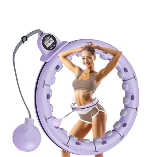 【2025年秋新登場】スマートフラフープ REBEAUQ フラフープ ダイエット 長さ65~110CM調節 大人・子供兼用 静音 フラフープ 組み立て式 落ちない エクササイズ フィットネス トレーニング 2年保証 日本語取扱説明書 (パープル)