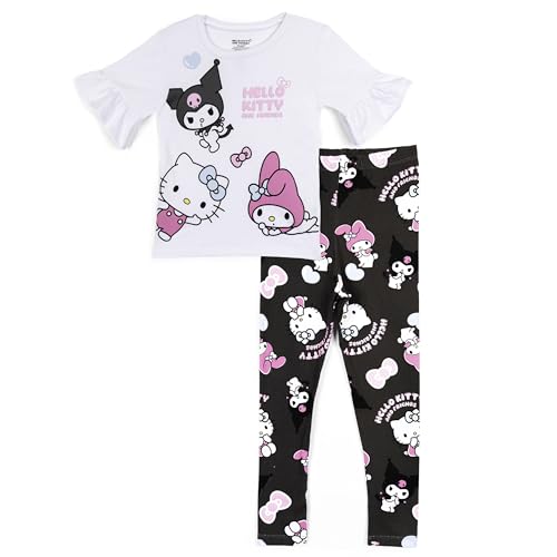 Image of Hello Kitty Girls T-Shirt and Leggings Outfit Set Toddler to Big Kid Sizes (4T - 14-16)