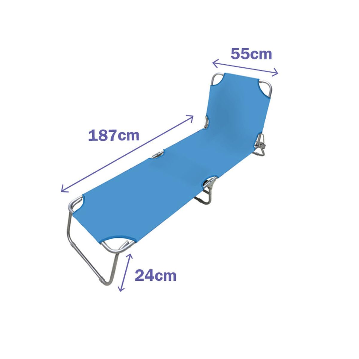 Chaise Longue Pliable 187 x 24 x 55 cm