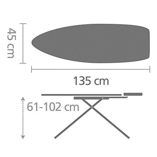Image of Brabantia Premium Ironing Board with Heat Resistant Parking Zone | X-Large (Size D) | Fairtrade Titan Oval | Tall & Wide, Adjustable Height (31-40 inch), Easy Fold, Anti-Collapse Lock, Non-Slip Feet