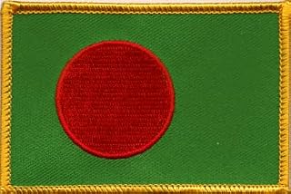 Bangladesh Flag Patch with Hook Backing Measures 3.50 x 2.25 inches Embroidered Flag Patch Emblems with Hook Backing