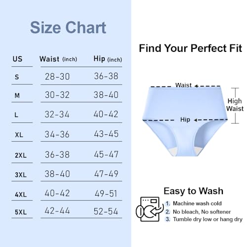 Image of Battewa Quick Dry Incontinence Underwear for Women High Waisted Leak Proof Panties Washable Postpartum Bladder Control Cotton Briefs (Multicolor, Medium, 5 pack)