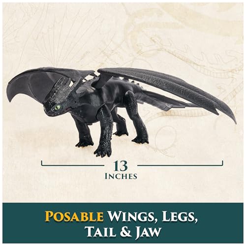 Dreamworks Dragons, Jak wytresować smoka, Battle Dragons, Nocna furia dźwięki plazmy, 32 cm figurka akcji, zabawki dla chłopców i dziewczynek w wieku od 4 lat