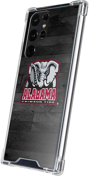 Skinit Clear Phone Case Compatible with Galaxy S24 Ultra - Officially Licensed University of Alabama Basketball Wood Design