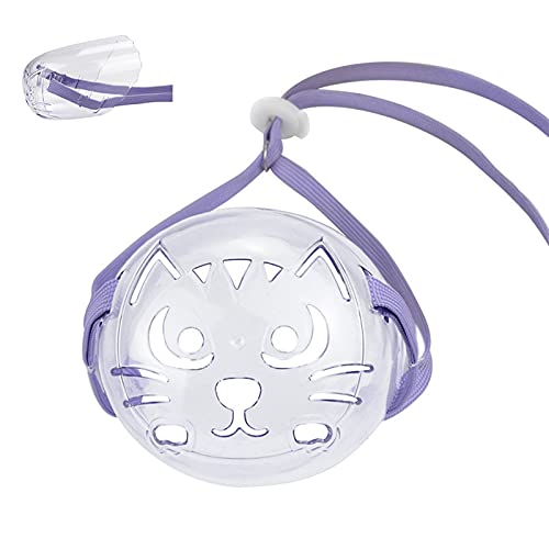 RIDONG 3pcs Cat Transparent Breathable Muzzle-Cat Face Mask for Grooming with Adjustable Strap-Prevents Biting, Licking, Barking and Chewing-Suitable for all Cats and Pointed Mouth Dog