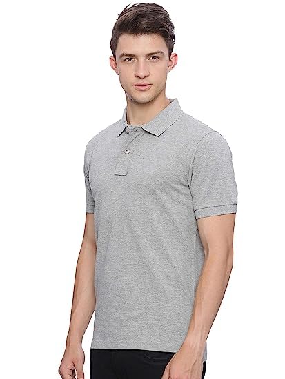 Image of KEOTI Poly Cotton(Mattey) Collar Neck Half Sleeves Tshirt for Men & Boys (Pack of 1), Plain-Regular Fit, Casual Wear, Polo Tees for Daily Use Stylish Comfortable Men's T-Shirt