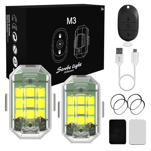 Auto Fernbedienung Blitzlicht,Led Blinklicht,Drahtloses LED-Blitzlicht mit hoher Helligkeit,7 Colours LED-Flugzeug und USB-Aufladung,Drohnen-Antikollisionslichter Flugzeug-Blitzlichter