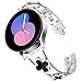 KADES Galaxy Watch 5 Pro Bands 45mm, 20mm Cute Luxury Metal Band Four-Leaf Bling Diamond Band for Woman Galaxy Watch 5 4 40mm 44mm Galaxy Watch 4 Classic 42mm 46mm,Silver/Black