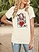 Queen of Hearts T-Shirt for Women Funny Vintage Womens Shirts Cute Lady Graphic Tee Tops Short Sleeve Apricot