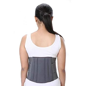 Fido Lumbo Sacral (L.S.) Belt Lower Back Brace Support/Lumbar Support Waist belt for Back Pain Relief-Compression Belt with dual Adjustable Straps Fracture Injuries for Men and Women Grey (S)