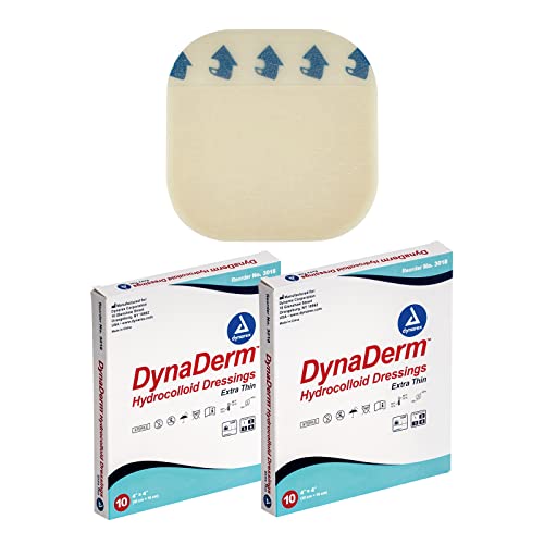 Dynarex DynaDerm Hydrocolloid Dressings, Sterile Moist Bandages Used for All Kinds of Wounds, 4
