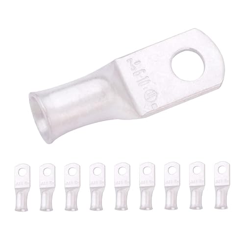 Miniatura 393 de SELTERM - Terminal en anillo de grado marino UL 2/0 AWG 3/8 pulgadas (25 uds) para batería, terminal tubular de cable eléctrico, conector calibre