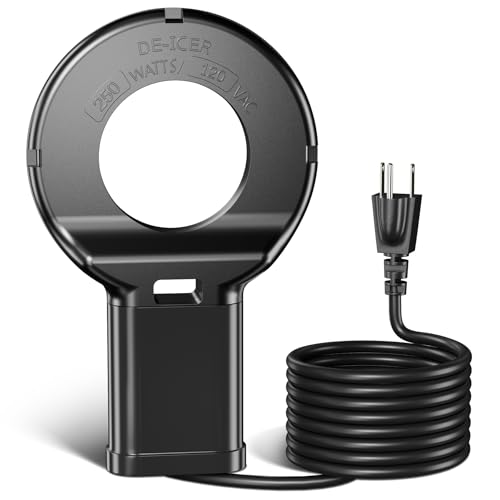 JXJHOVV 250W Submersible Cast Aluminum De-Icer – Thermostatic Chicken Water Heater for Livestock Tanks & Winter Bird Baths, Energy-Efficient Anti-Freeze Utility Heater, Black